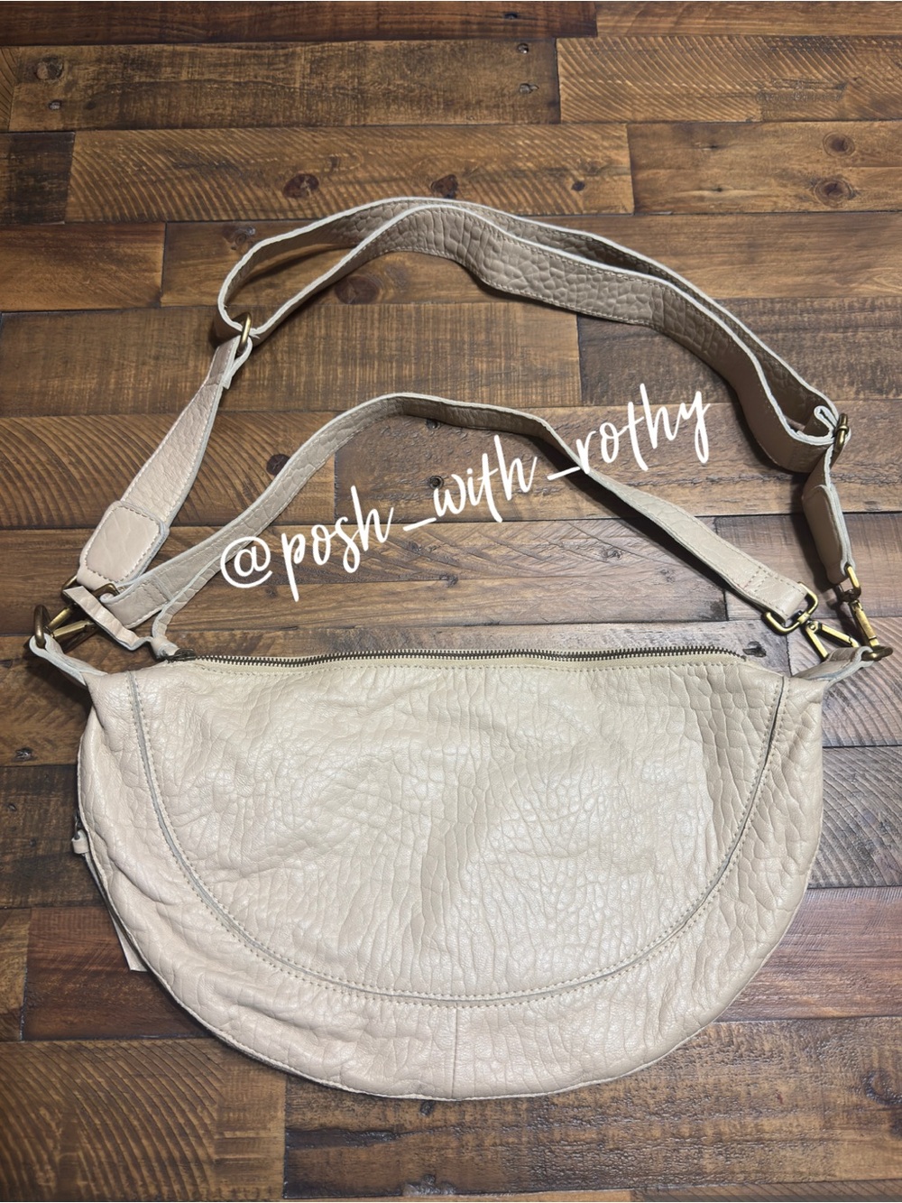 Anthropologie Crescent Leather Shoulder Bag